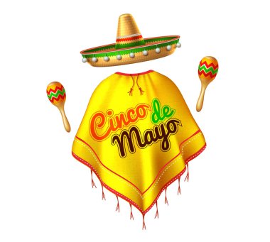 Vector 3d cinco de mayo party poster banner