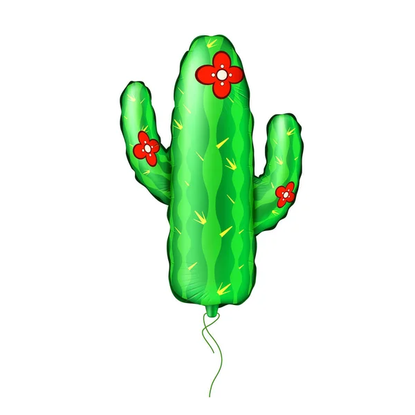 Vector realistische opblaasbare cactus luchtballon — Stockvector