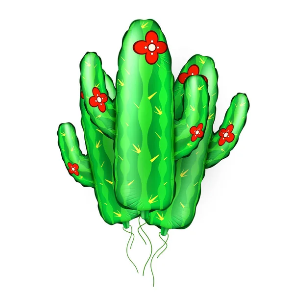 Ensemble de ballon gonflable réaliste vectoriel de cactus — Image vectorielle