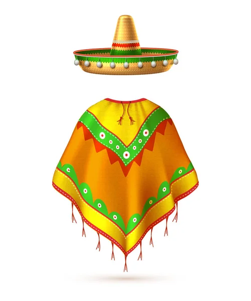 Вектор сомбреро мексиканські капелюхом вуса Сінко де Майо — стоковий вектор