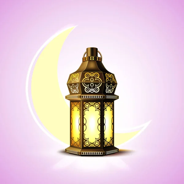 Vektor ramadan kareem laterne realistischer mond — Stockvektor