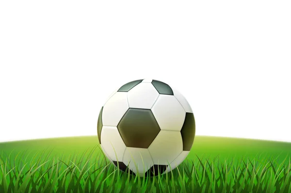 Vector realistic footbal soccer ball stadium grass — Stock Vector