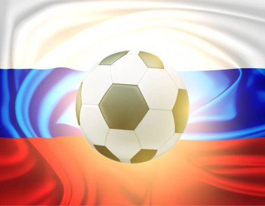 Vektör gerçekçi futbol topu Rus bayrağı Dünya Kupası