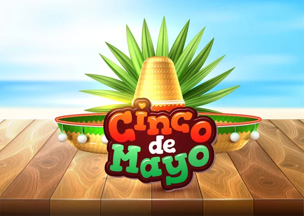 Vector cinco de mayo messicano partito poster banner — Vettoriale Stock