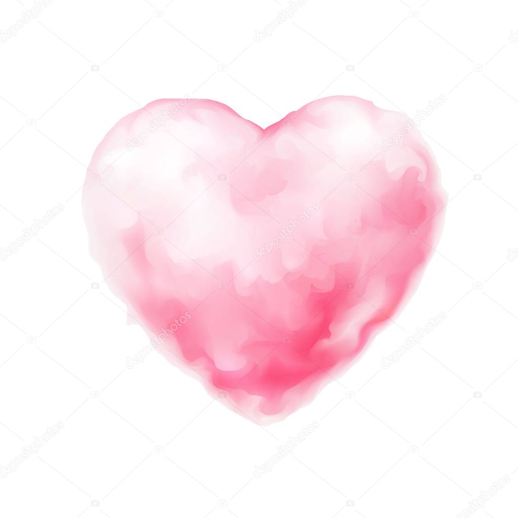 Vector cotton candy heart icon valentine sweet