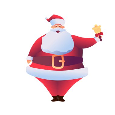 Vektör çizgi film Noel Baba Altın çan taşıyor