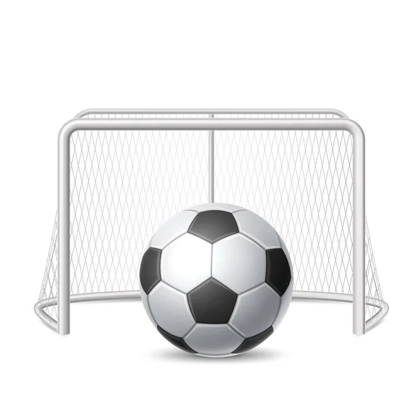 Vector pelota de fútbol, deporte de fútbol 3d icono — Vector de stock