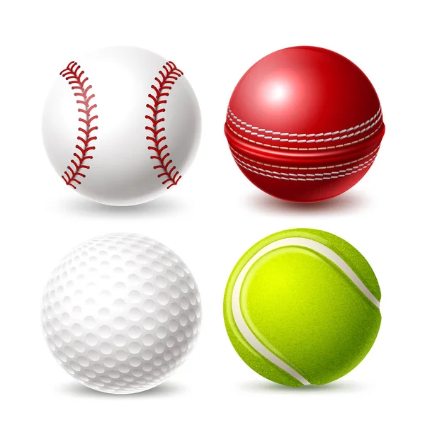 Векторный теннисный мяч для игры в крикет — стоковый вектор