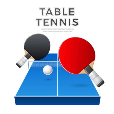 Vektör masa tenisi roket topu, ping pong
