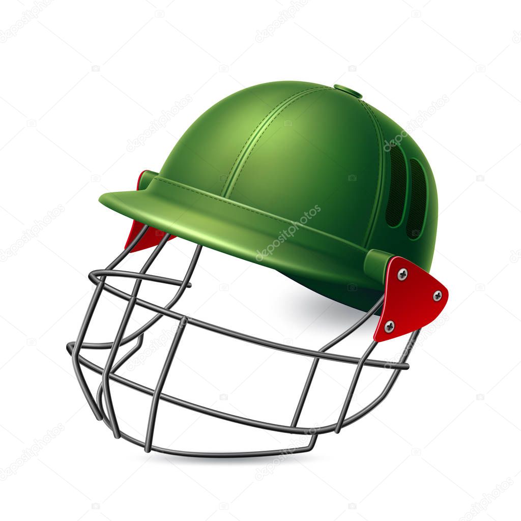Vector realistic 3d cricket helmet for goalie