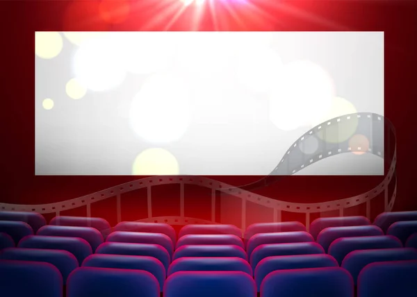Vector 3d poltronas de cinema realista tela em branco — Vetor de Stock