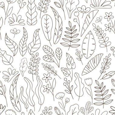 Çiçeklerle çiçek desenli vektör karalaması