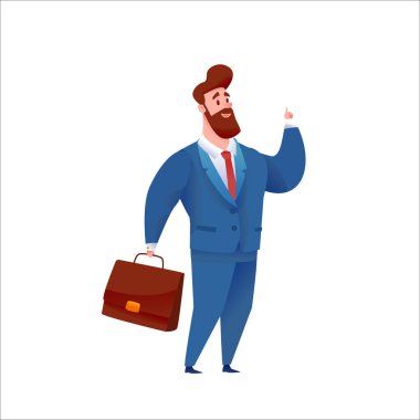 Takım elbiseli vekil iş adamı kendinden emin duruyor.