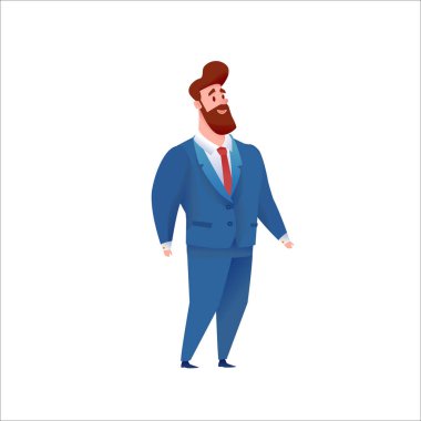 Takım elbiseli vektör işadamı gülümsüyor.