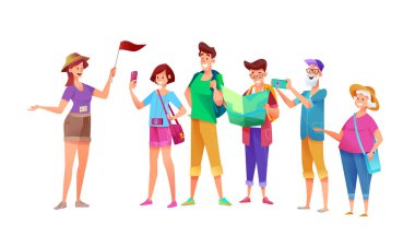 Gezi rehberli turist turisti.