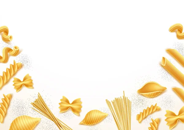 Vector realista pasta italiana spaghetti italia 3d — Vector de stock