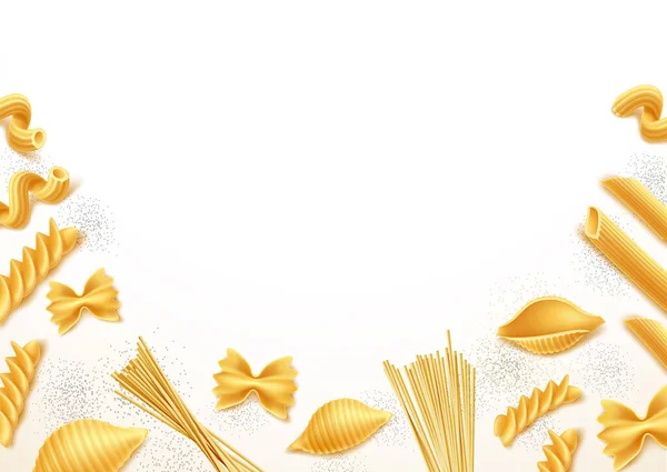 Vector realista pasta italiana spaghetti italia 3d — Archivo Imágenes Vectoriales