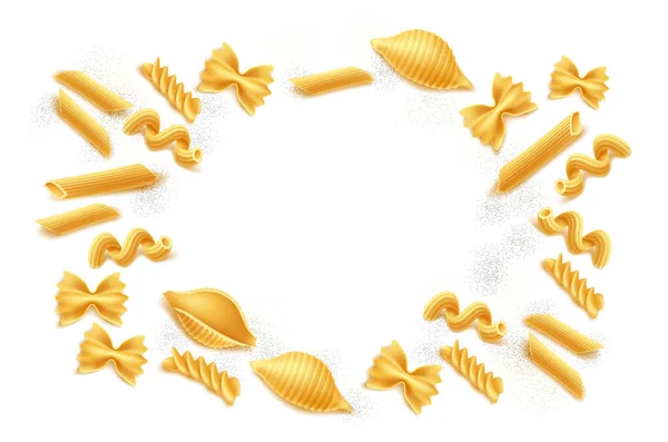 Vector realistic italian pasta spaghetti italy 3d — Stock Vector