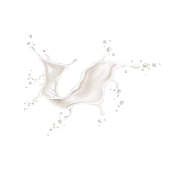 Vector realistic milk yogurt splash dairy design — Stock Vector