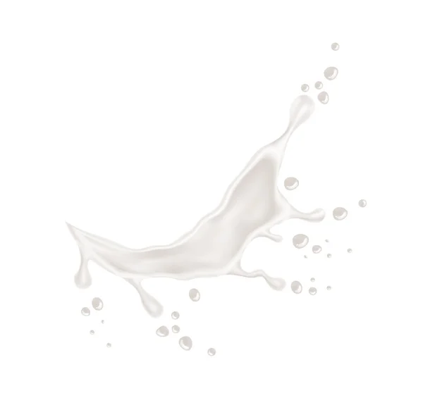 Vecteur réaliste yaourt au lait splash conception laitière — Image vectorielle