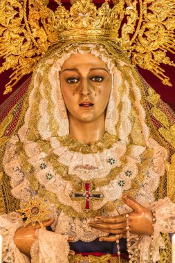 Cadiz, İspanya kutsal hafta. Trinity Kutsal Meryem. 