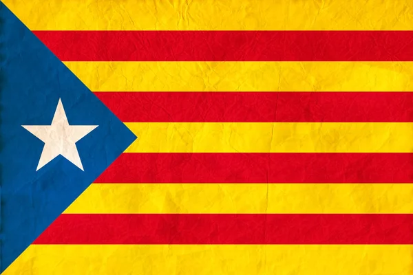 Independencia Cataluña Bandera sobre papel textura fondo . — Foto de Stock