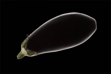 Fresh eggplant isolated on black background
