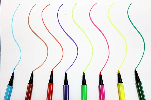Πένα χρώμα και γραμμή — Φωτογραφία Αρχείου