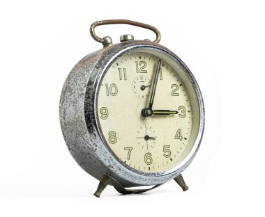 beyaz izole eski saat vintage tarzı 