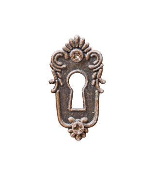 beyaz izole Vintage anahtar deliği