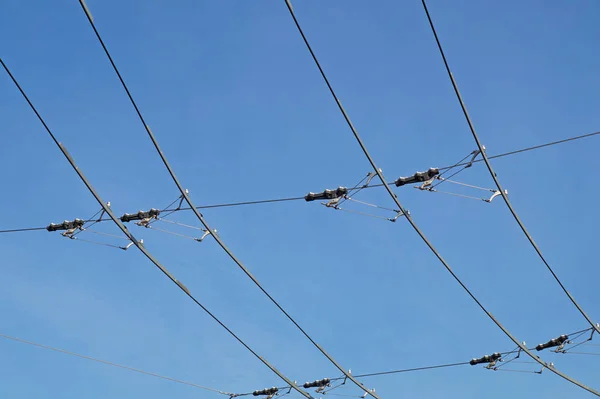 electric lines necessary for the movement of trolley buses. tram wires