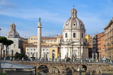 via dei fori Imperiali imparatorluk Forumu-Roma, antik kalıntıları.