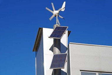 İç kullanım için mini rüzgar enerjisi ve güneş panelleri