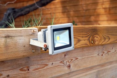 LED flood light, spot  on the top of the roof