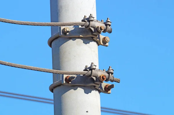 Conector de contato do terminal de trem elétrico. terminais para hastes de aço — Fotografia de Stock