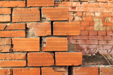 arka plan bulanık ile eski tuğla duvar