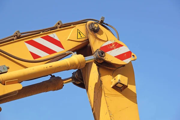 Dettaglio del braccio escavatore a pistone bulldozer idraulico — Foto Stock