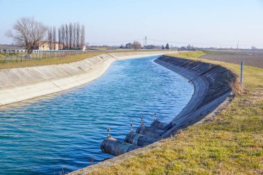 Sulama kanalı arasında tarımsal ürün