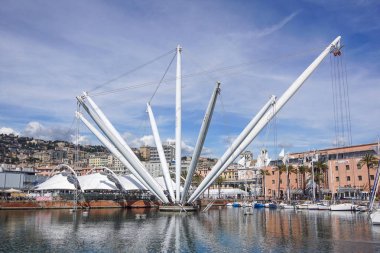 Genoa, İtalya - 23 Haziran 2017 görünümü Cenova İtalya - Porto Antico