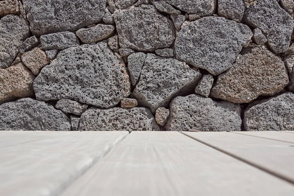 石レンガの壁と灰色の床 — ストック写真