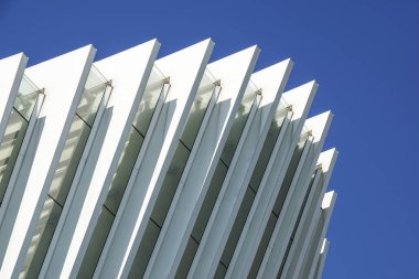 Mimarlık konsepti soyut arka plan. One World Trade Centre Taşımacılık Merkezinin detaylı mimari geçmişi.