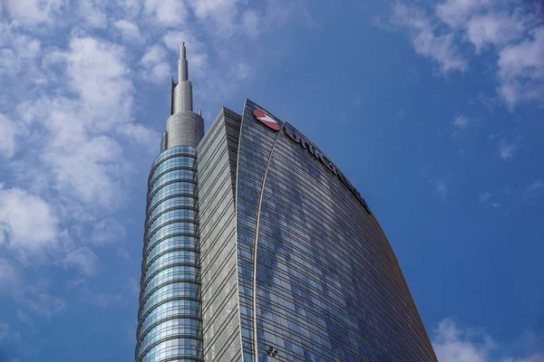 Milán Italia Octubre 2016 Unicredit Banco Torres Rascacielos Cristal Octubre — Foto de Stock