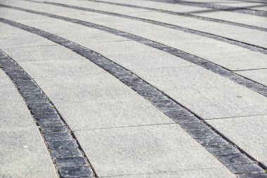 Taş kaldırım dokusu. Granit Arnavut kaldırımı kaldırım arka plan kafa. Eski Arnavut kaldırım arka plan