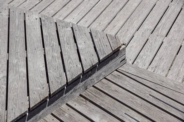 Gray Weathered Wood Deck Planks .walkway step