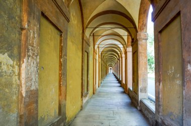 Bologna, Italy. Famous San Lucas porch : the longest portico in the world clipart