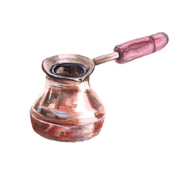 Bakır Turk. Beyaz bir arka plan üzerinde izole. Sulu Boya illustra