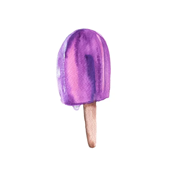 Sorvete. Fruit Ice Lolly. isolado. ilustração aquarela . — Fotografia de Stock