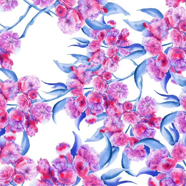 Arka plan şube Sakura çiçekli. Seamless modeli. 