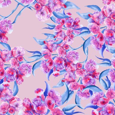 Arka plan şube Sakura çiçekli. Seamless modeli. 