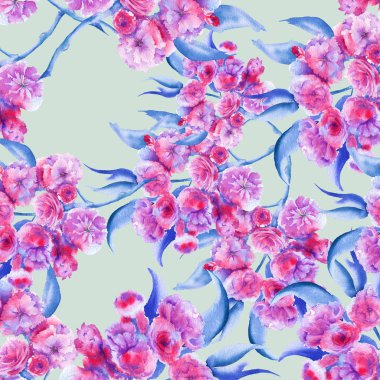 Arka plan şube Sakura çiçekli. Seamless modeli. 